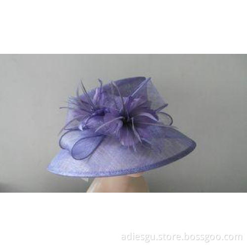 Purple Classical 2 Layer Sinamay Ladies' Hats For Party ,
